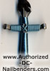 disciples cross necklace baby blue
