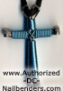 disciples cross necklace baby blue