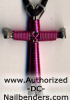 disciples cross necklace dark pink
